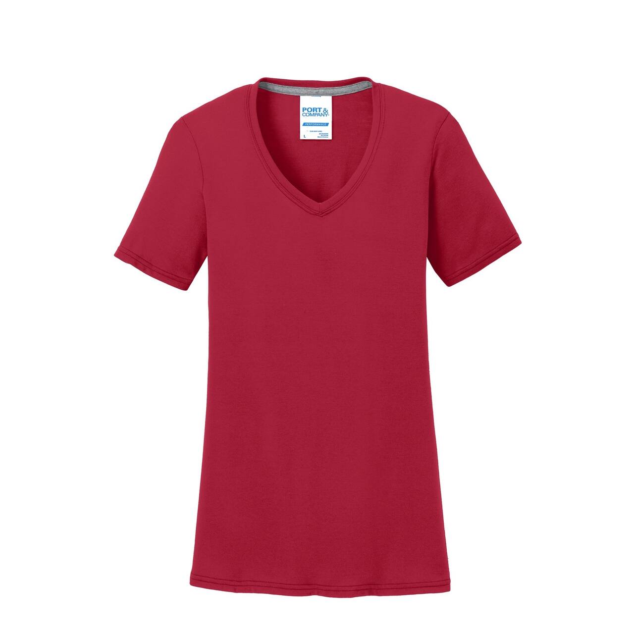 Port & Company® Colors Ladies Performance Blend V-Neck T-Shirt